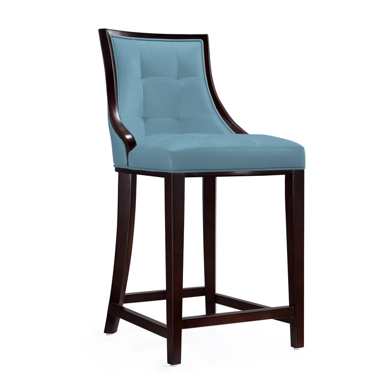 Upholstered Counter Stool with Solid Wood Frame