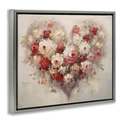 Valentine Roses Heart Floating Frame, design by Arlington Prints