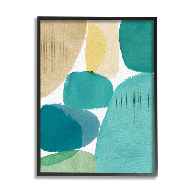 Contemporary Contemporary Circles, reproduction d'art sur bois, Giclée encadrée noir minuit, H 30 po x l 24 po x P 1,5 po