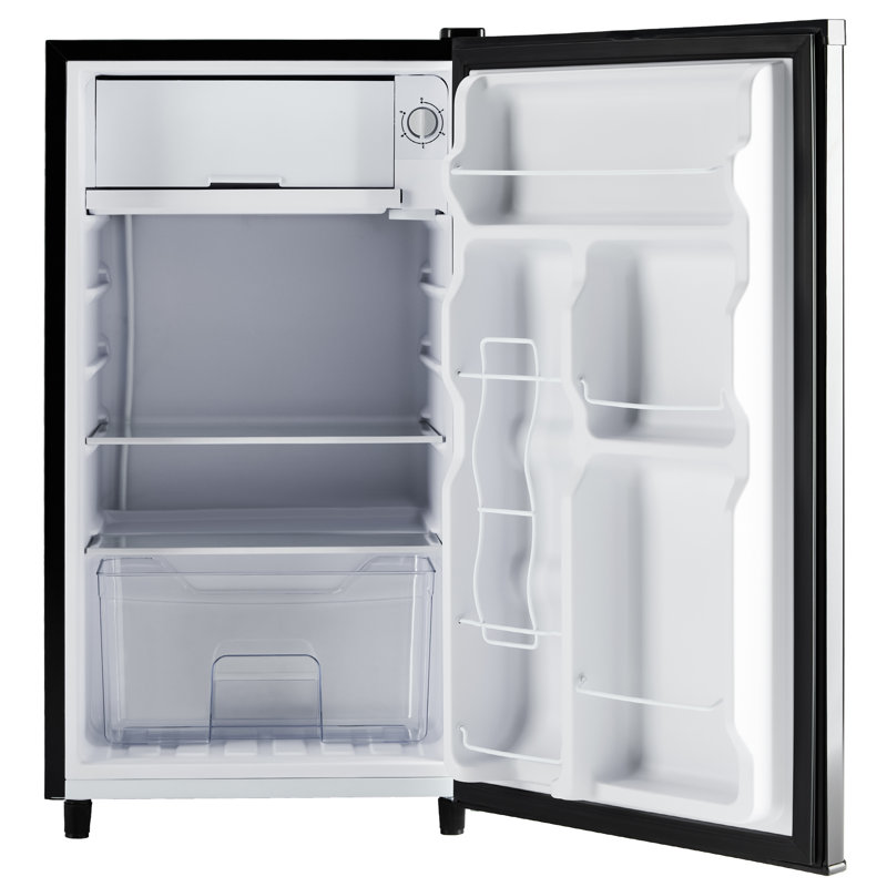 3.2 Cu.Ft Single Door Compac Fridge with Freezer, Silver