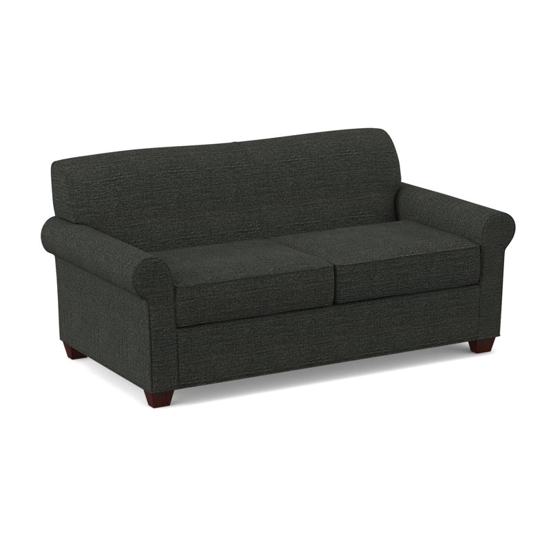 Finn Rolled Arm Sofa with Reversible Cushions, Empire Mahogany, Antic Pepper, 34" H x 75" W x 36" D