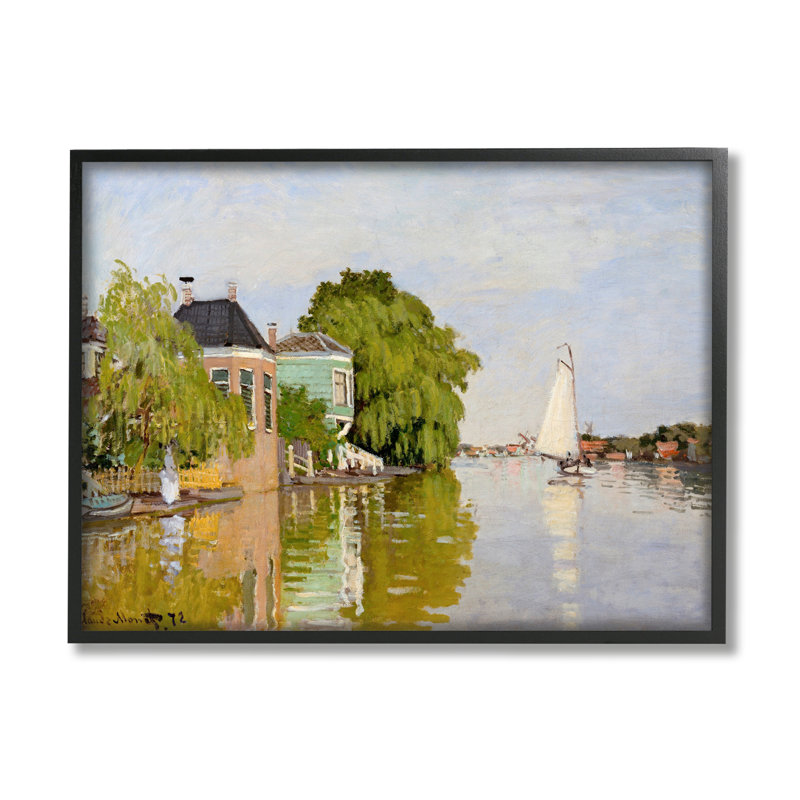 Ville ville au bord de l'eau, Giclée encadrée noir minuit, H 11 po x l 14 po x P 1,5 po