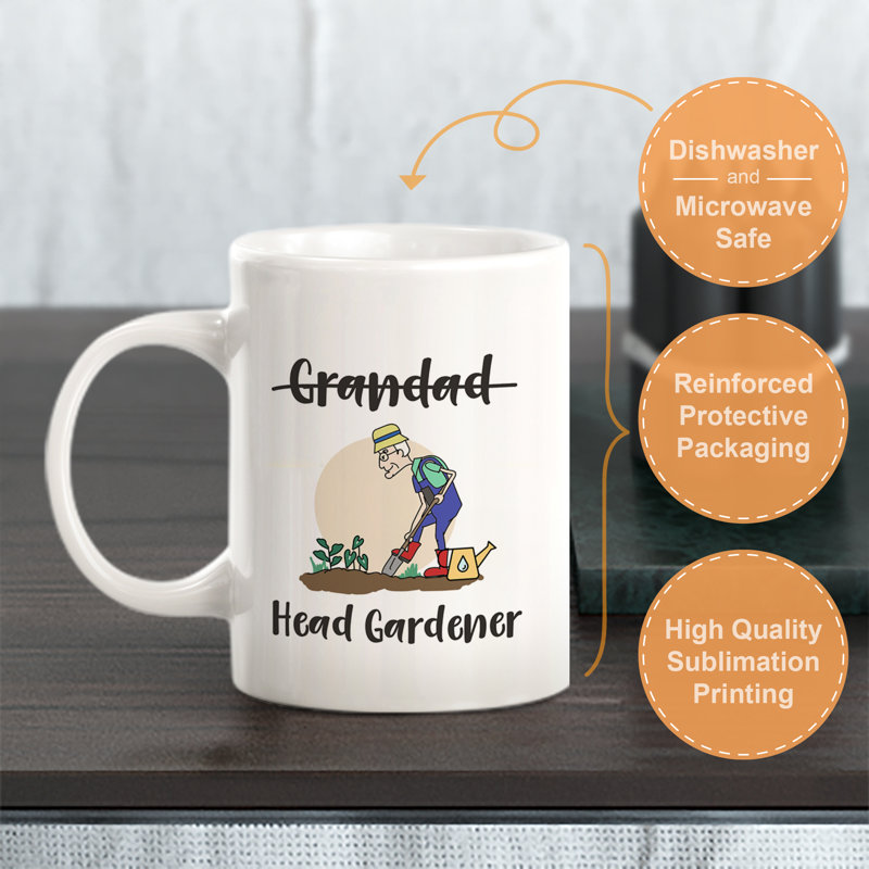 Grande tasse à café 11 oz Granddad Head Gardener, Ensemble de verres à lait