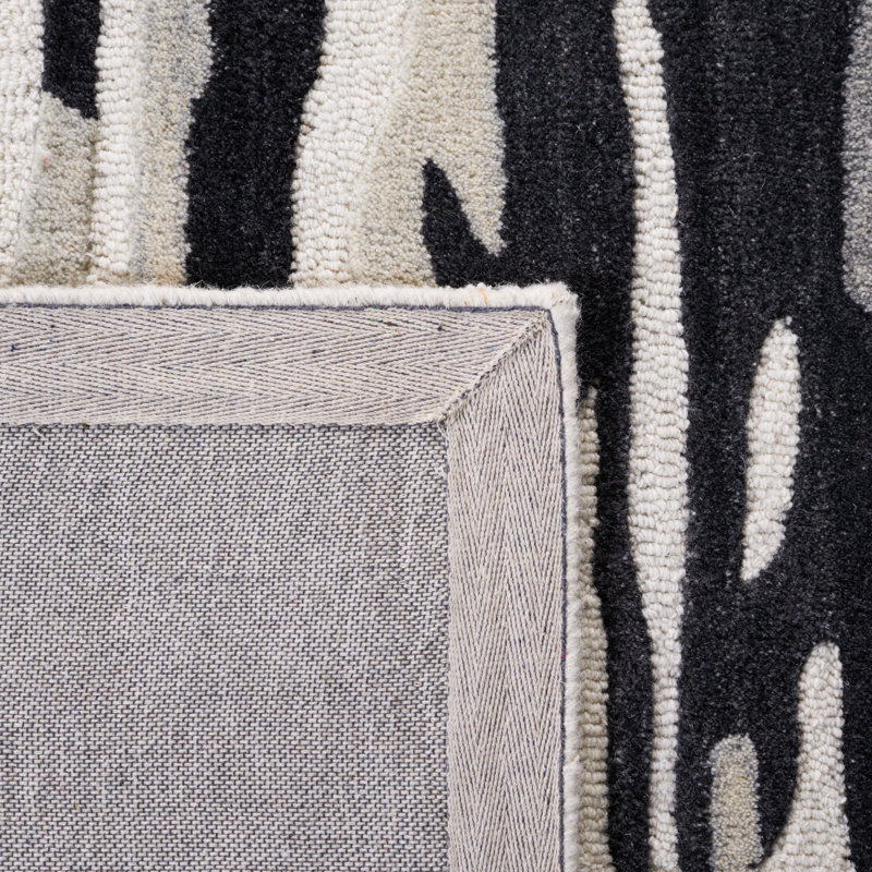 Tapis ivoire / noir Rodeo Drive 858, Carré 6 pi