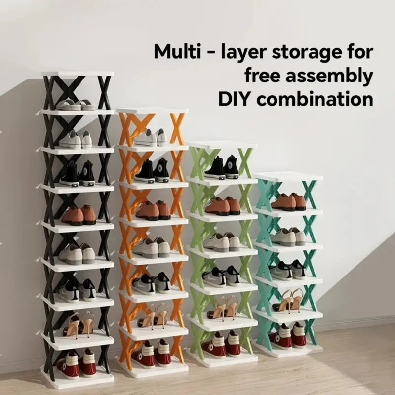 9-tier Vertical Shoe Rack, No-tool Assembly Stackable Shoe Organizer For 9 Pairs, 16cm Deep Spacing For Boots & Sneakers, Space-saving Narrow Design For Closet, Entryway, Dorm Room