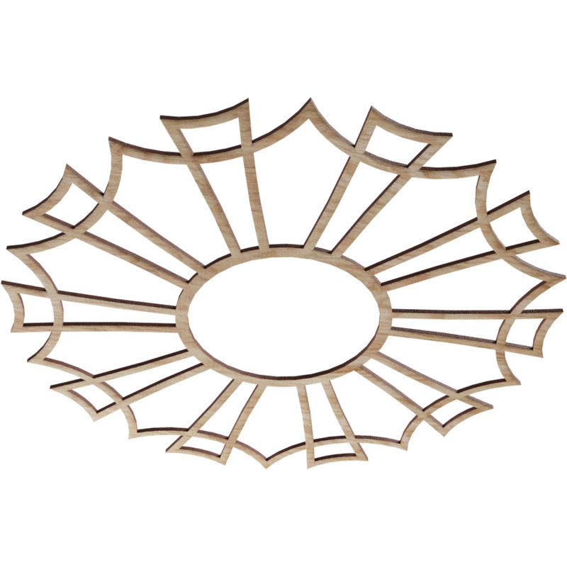 Médaillon de plafond en bois ajouré 28 po x P 9 pi 8 po x P 1/4 po Chêne rouge Augustus, Chêne rouge