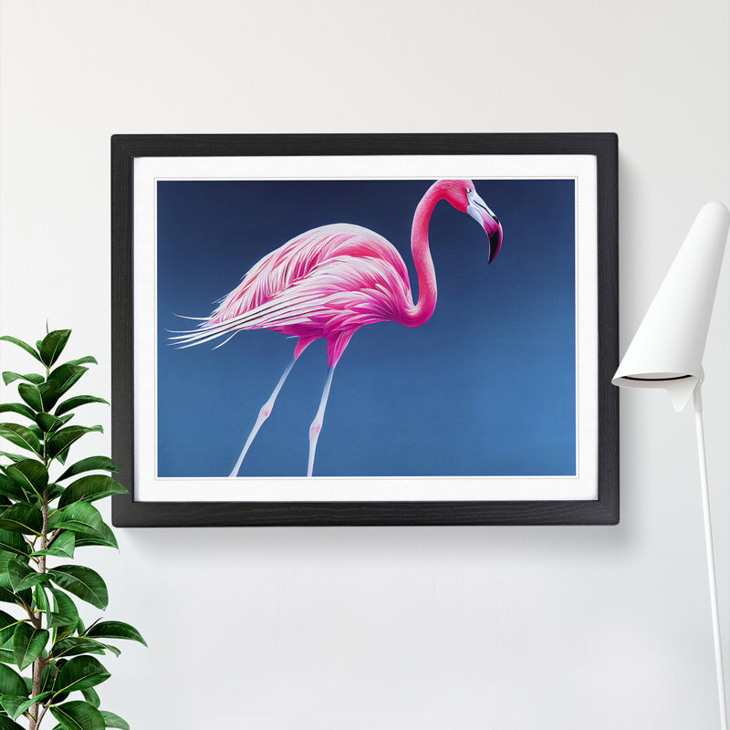 Unforgettable Flamingo - Framed Print, Black, 34cm H x 46cm W x 2cm D