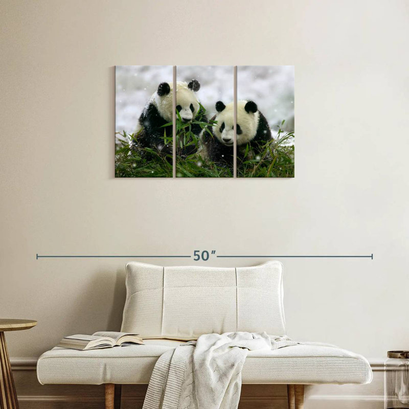 Winter Pandas, 20" H x 33" W