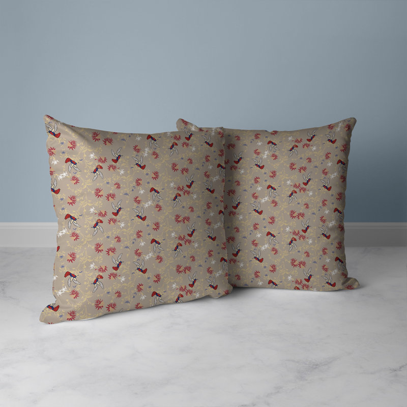 Coussin réversible Songbird Flora Parade, H 20 po x l 20 po, Orange