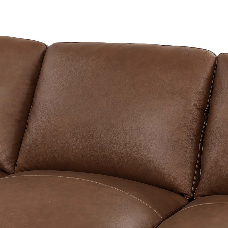 Aness Modular Corner Sectional with Ottoman, Chesnut