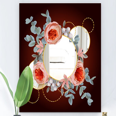 Anneaux floraux - miroir traditionnel - grand miroir mural
