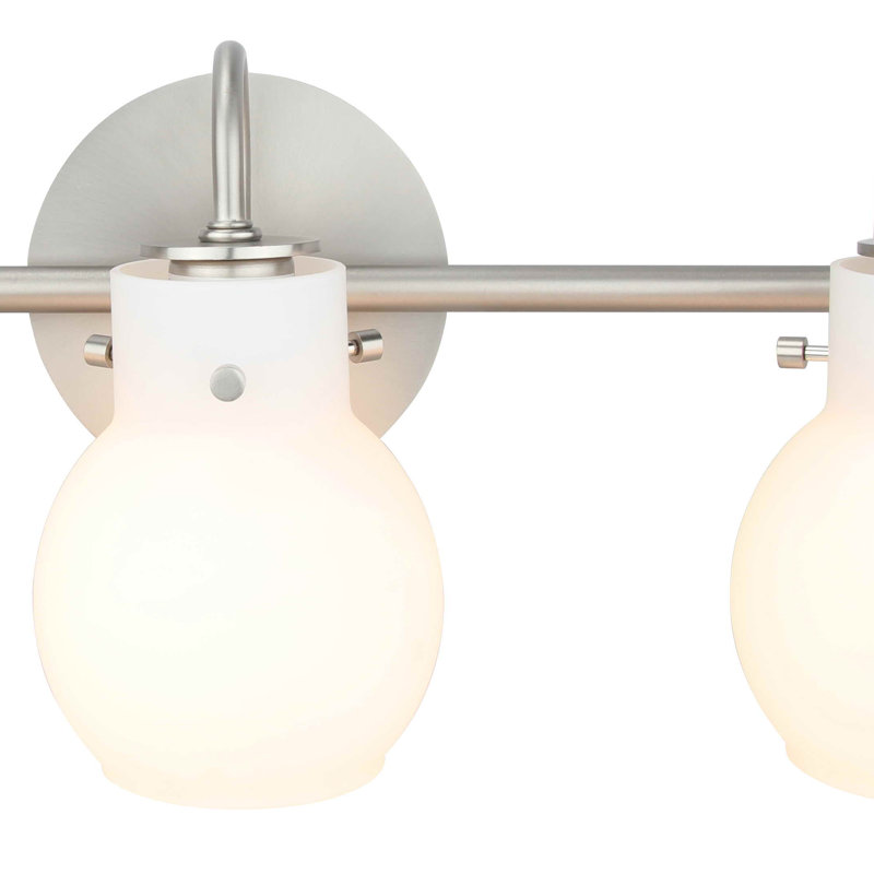 Éclairage pour salle de bain 3 lumières à intensité variable en nickel brossé