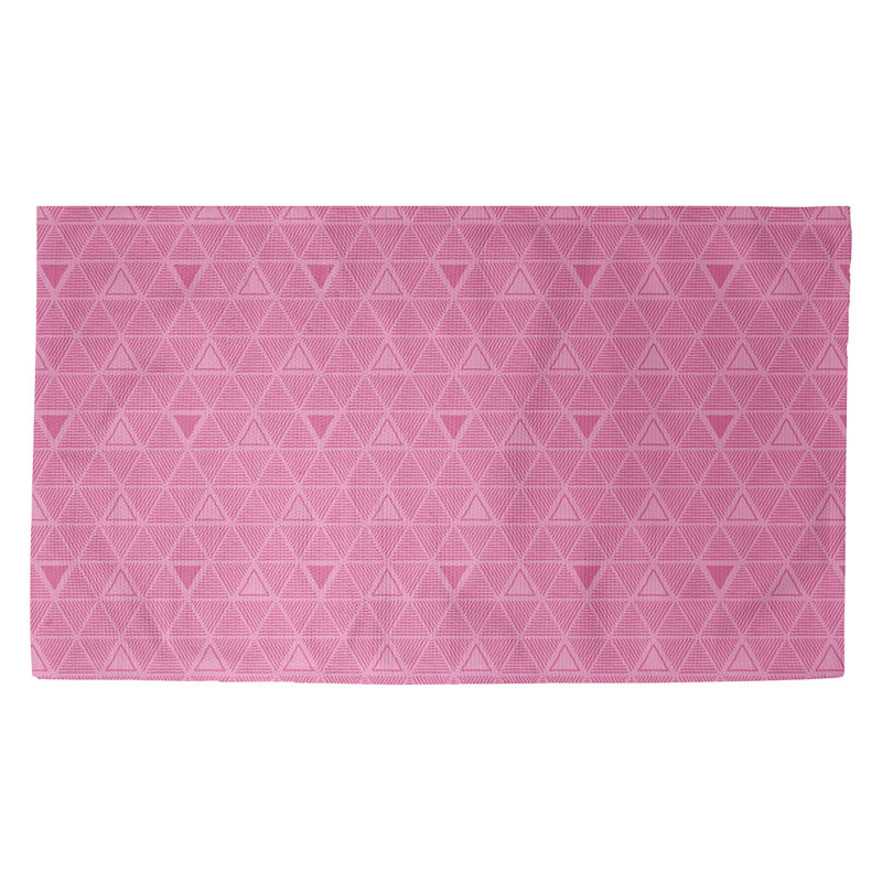 Triangles rose Tapis décoratif, Rectangle 2 pi x 3 pi