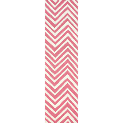 Tapis Chevron Rose à La Main Oneil