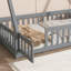 Lit simple en forme de tente, lit tipi avec garde-corps, lattes et porte-322736584-322685974