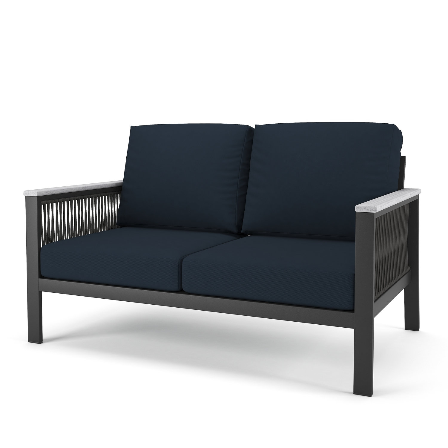 Townsend 55" Sunbrella® Patio Loveseat, Canvas Navy Sunbrella® Canvas, Gray/Gray