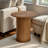 21.7" Tall Mid-Century Modern Tambour Round End Table-110136246