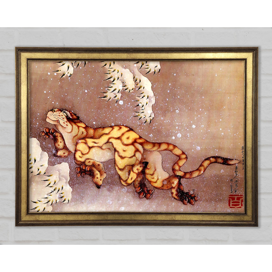 Hokusai Tiger In The Snow - Einzelner Bilderrahmen Kunstdrucke