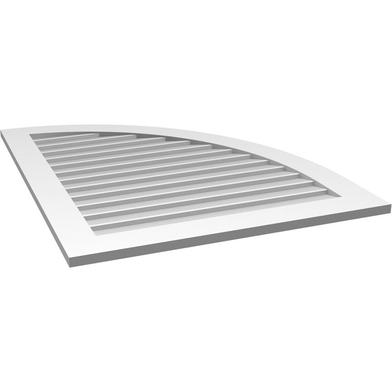 Ventilateur à pignon en uréthane non fonctionnel à finition quart-de-rond droit, brun clair, H 24 po x l 14 po x P 1 po