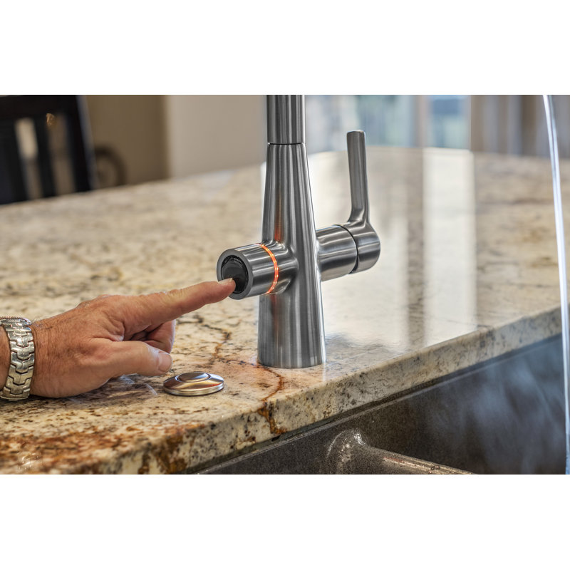 AquaNuTech Pull Down Touch Kitchen Faucet, Matte Black/Chrome