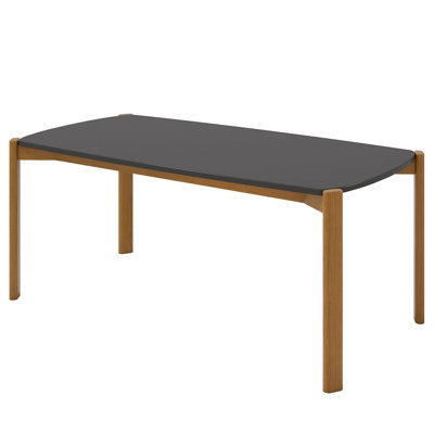 Niesha 71" Rectangular Solid Wood Dining Table in Black