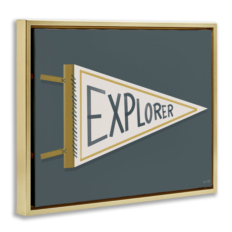Cadre flottant Explorer Explorer, conçu par House Fenway, 25 x 31, Metallic Gold Floater Framed