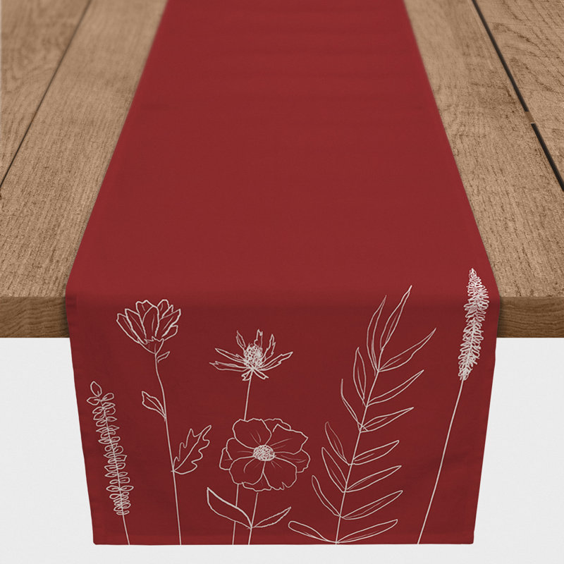 Chemin de table Jaizion, 90 po x 16 po, Rouge