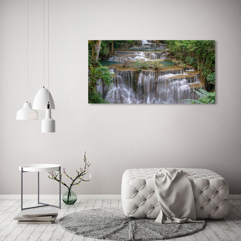 Waterfall In The Forest - Wrapped Canvas Print, Wrapped Canvas, 60cm H x 120cm W