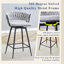 (Ensemble de 4) Tabouret de bar pivotant à 360 ° en lin et coton 16 po, avec coussin touffeté et 4 pieds en métal-518602162