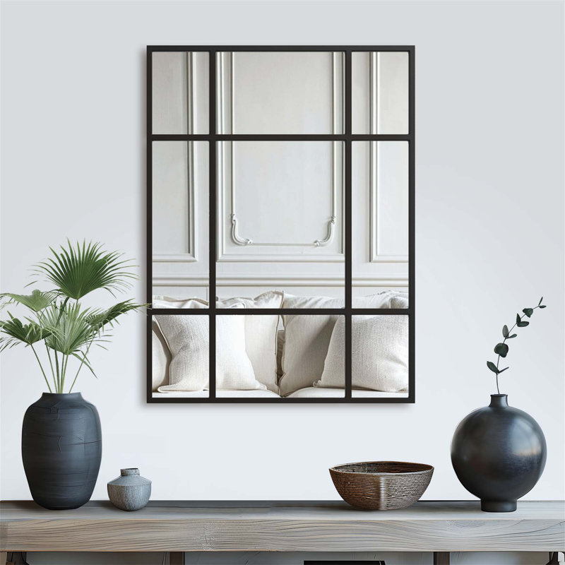 Miroir de salle de bain rectangulaire en métal Miiror, Noir