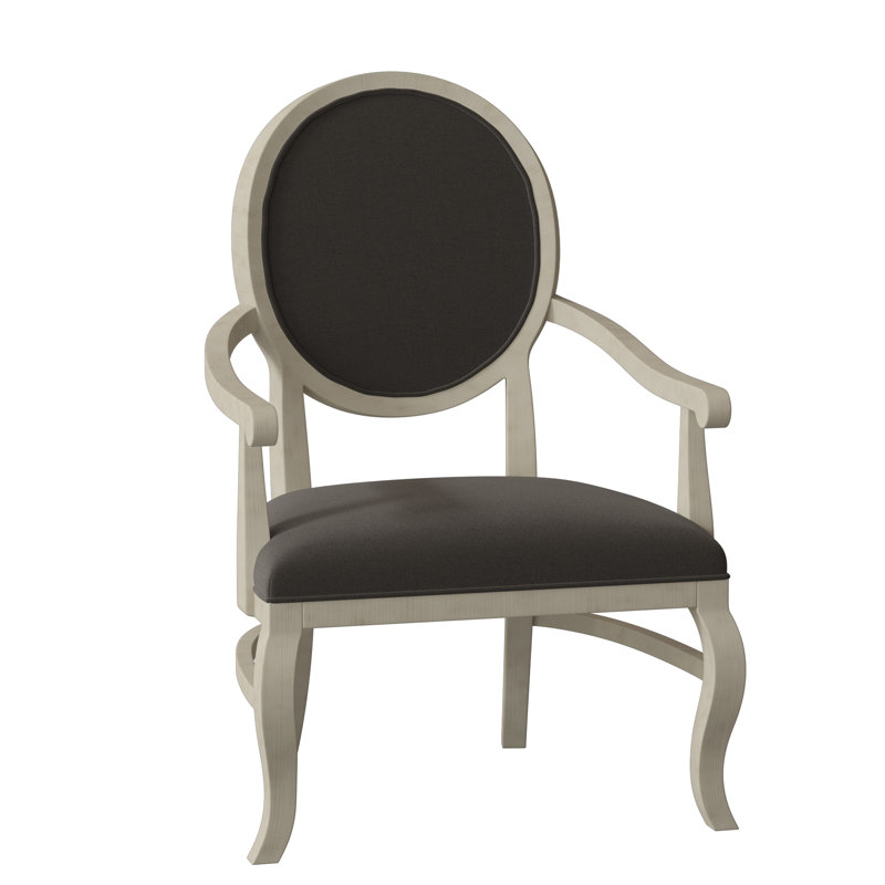 Oakland Upholstered King Louis Back Arm Chair, 9953 Mink, Almond Buff