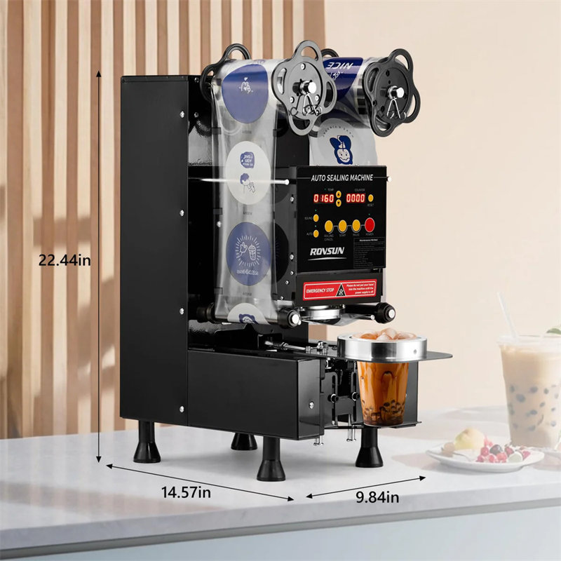 350W 110V Automatic Cup Sealing Machine, Black