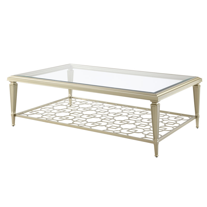 Mayamiko Rectangular Coffee Table in Clear and Silver