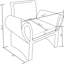 Fauteuil d'appoint rembourré à accoudoirs roulés Liana