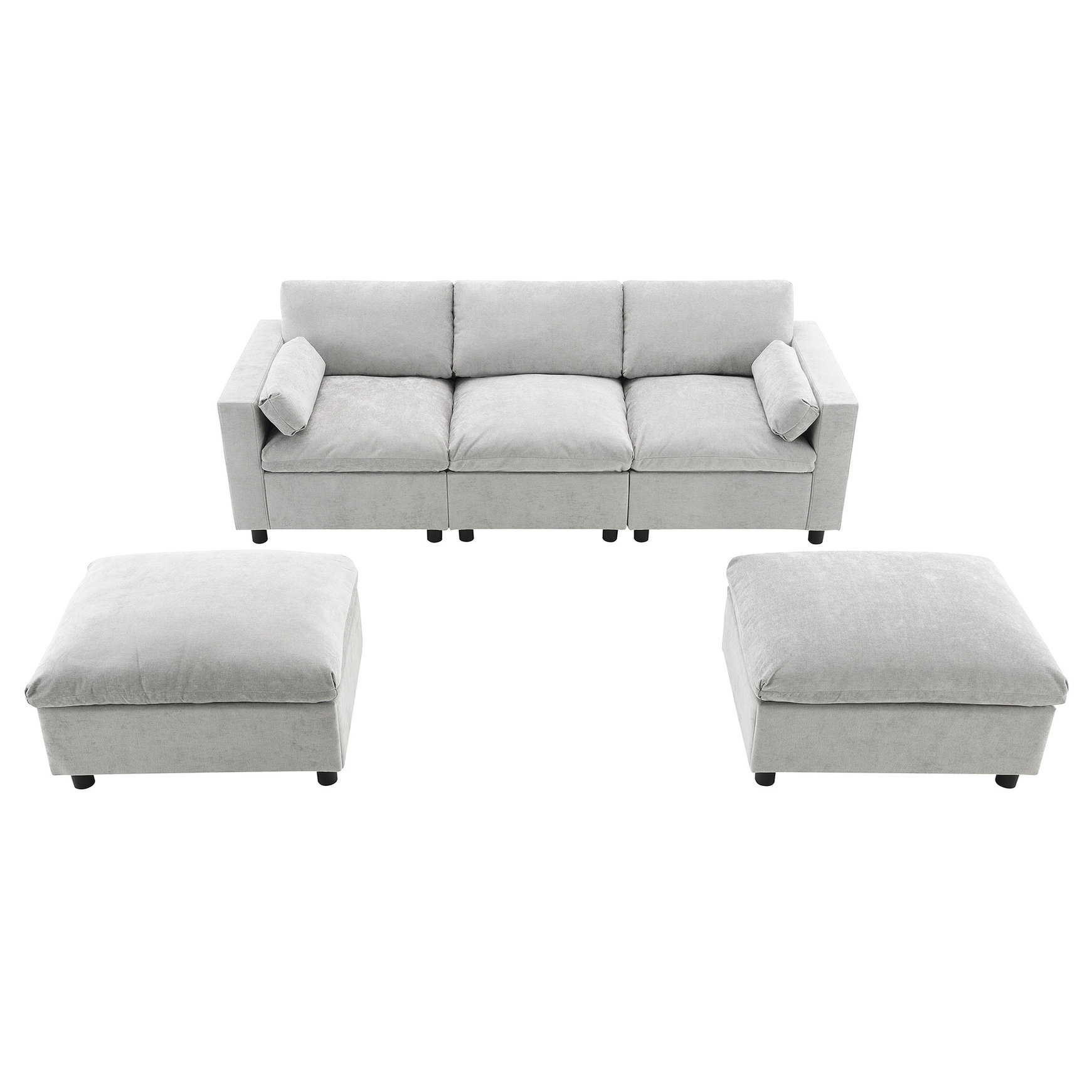 Latitude Run® 5 Seat U Shaped Chenille With Storage, 2 Removable ...