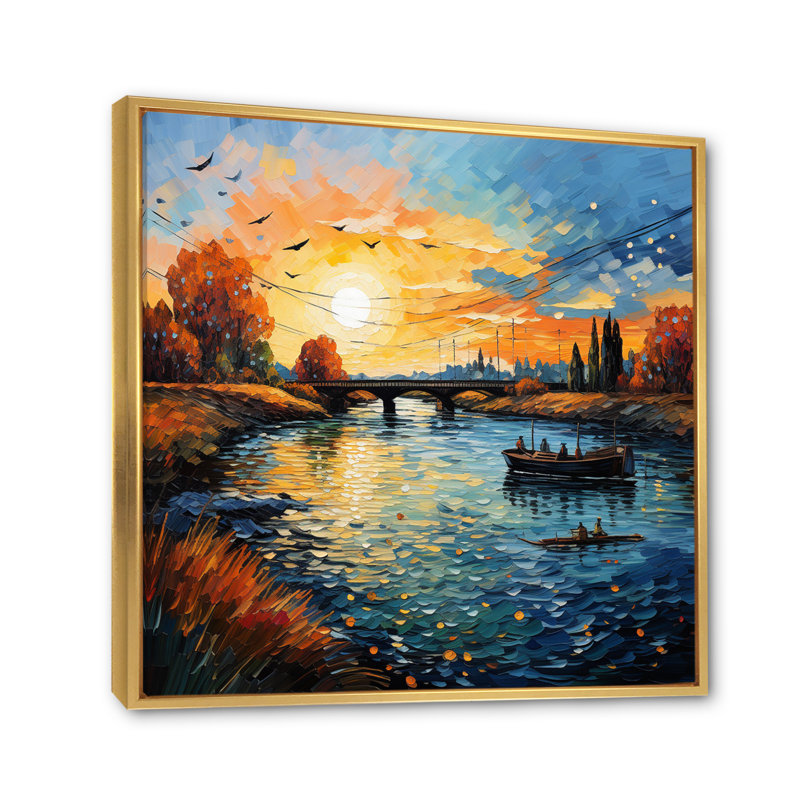 «Vangogh The Bridge At Arles II - Vangogh Wall Art» par Vincent Van Gogh, peinture, H 30 po x l 30 po x P 1 po