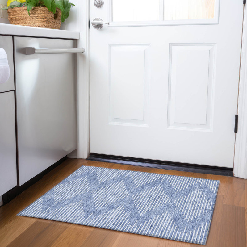 Tapis géométrique Premium lavable à la machine Colmenero AMF1016, Rectangle 1 pi 8 po x 2 pi 6 po