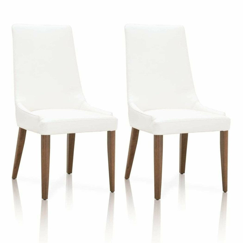 Chaise d'appoint rembourrée en cuir Aurora, Noyer, Albâtre