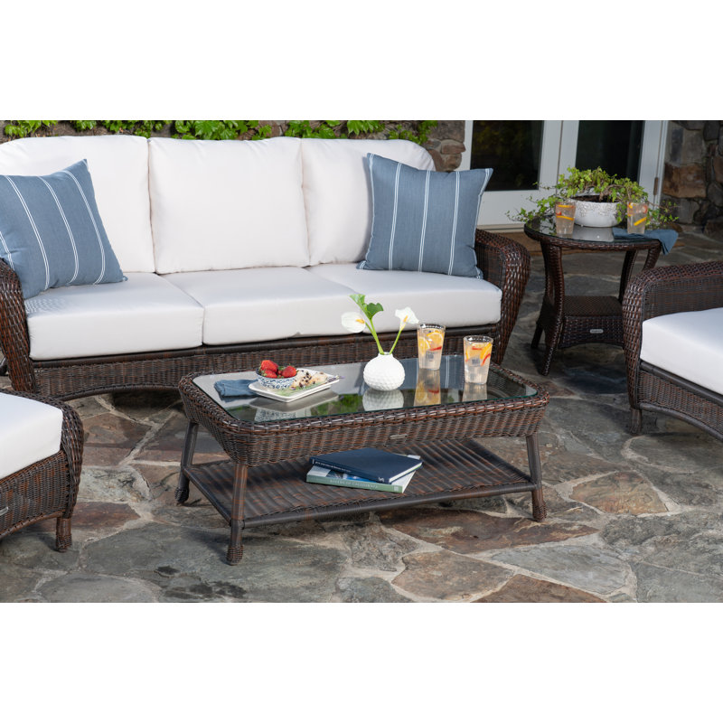 Sea Pines Glass Coffee Table, Java