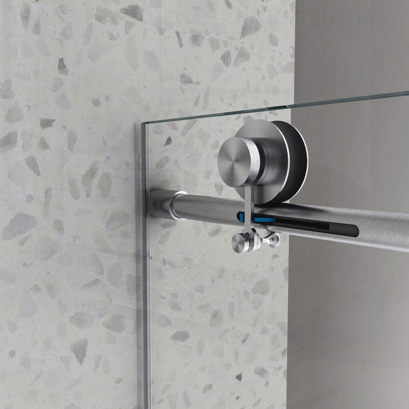 Porte de douche sans cadre brossée avec fermeture en douceur, nettoyage nano facile et membrane antidéflagrante pour les salles de bain modernes