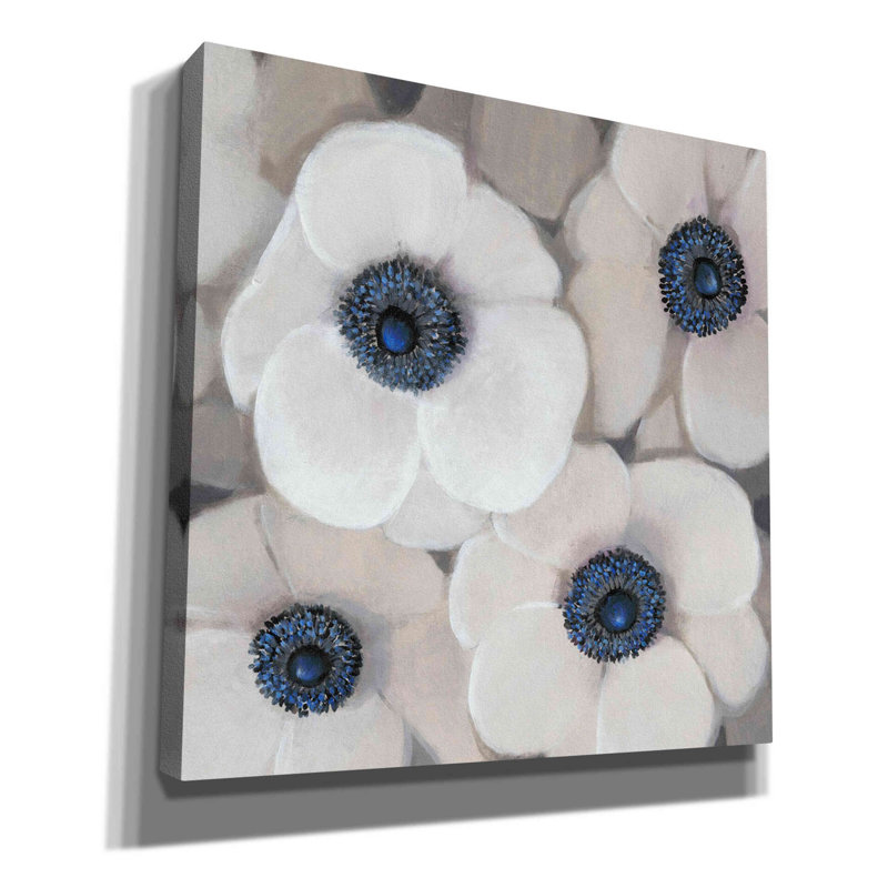 «White Anemone II» par Tim O'toole, art mural sur toile, H 12 po x l 12 po x P 0,75 po