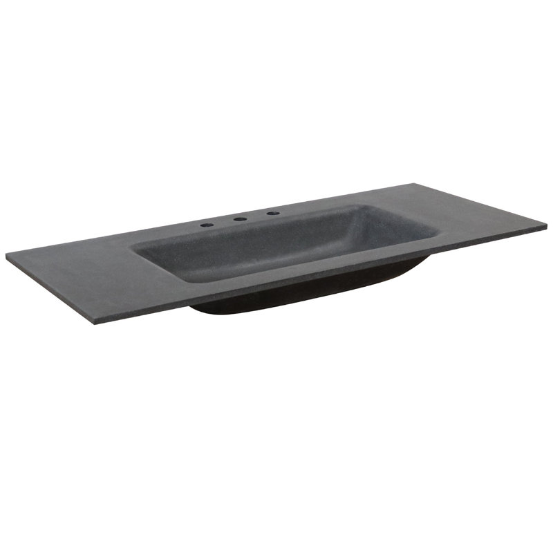 Plateau de meuble-lavabo simple 49 po avec lavabo, Noir