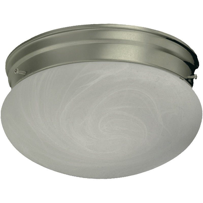 Plafonnier encastré 1 lumière Brea, H 5,75 po x l 9,75 po x P 9,75 po, Nickel satiné