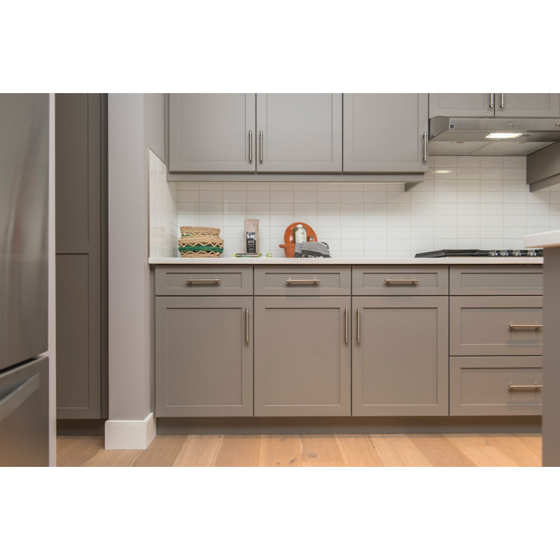 Armoire de base évier de cuisine prêt-à-assembler gris clair l 36 po x P 24 po x H 34,5 po
