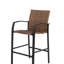 Ensemble de 3 tabourets de bar d'extérieur, chaises de bar en rotin, plateau de table en verre, tabourets de bar en osier pour la cour, le jardin, la piscine, le balcon et la terrasse