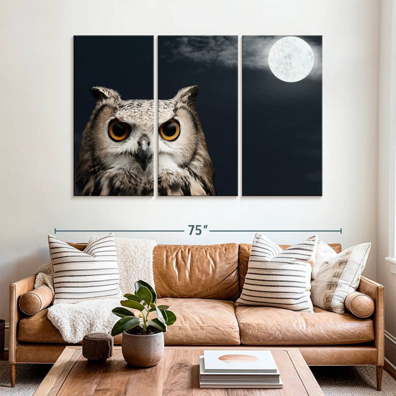 Brampt African Eagle Owl, 42" H x 65" W