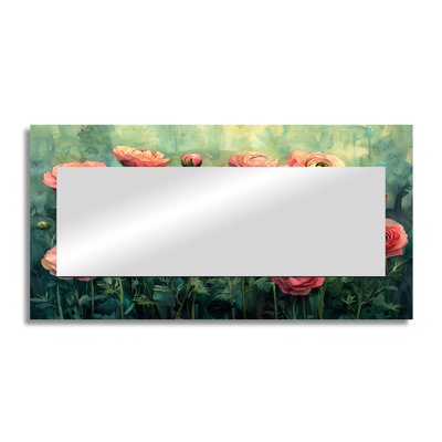 Summer Symphony Of Ranunculus Field II - Floral Mirror For Wall Art Decor - Printed On Metal
