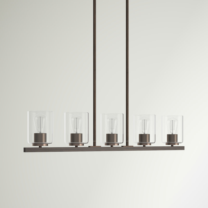 Raelyn 5 - Light Kitchen Island Pendant, Satin Copper Bronze