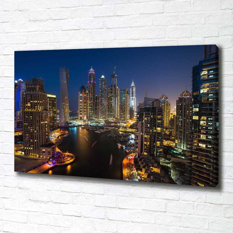 Marina In Dubai - Wrapped Canvas Print