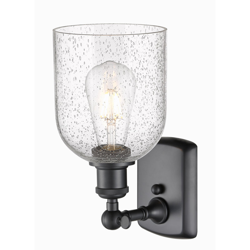 Anacaren Steel Armed Sconce, Seedy, Matte Black